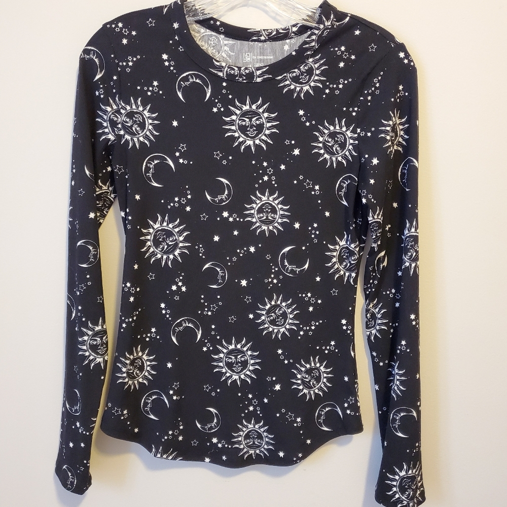 Cosmic sun and moon super stretchy comfy tee